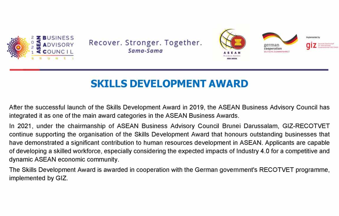 ເຂົ້າຮ່ວມຊິງລາງວັນການພັດທະນາສີມືແຮງງານ 2021(Skill Development Awards 2021)