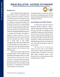 ISSUE BULLETIN - ACCESS TO FINANCE