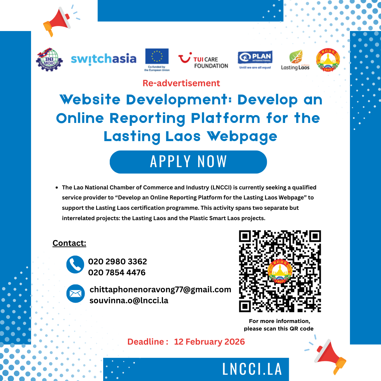 Website Development: Develop an Online Reporting Platform for the  Lasting Laos Webpage